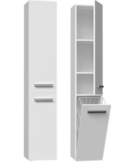 Badezimmerschrank Heinrich Weiß mit Wäschekorb rechts 31 cm breit