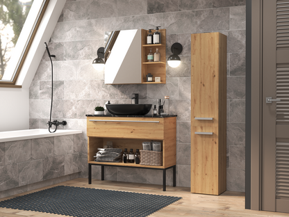 Badezimmerschrank Heinrich Artisan Eiche 31 cm breit