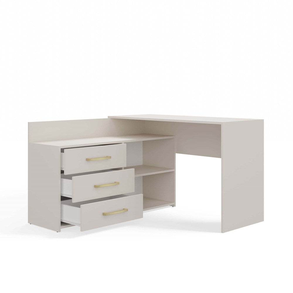 Schreibtisch Edgar Kaschmir mit 3 Schubladen 120 cm