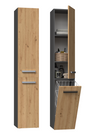 Badezimmerschrank Heinrich Anthrazit/Artisan-Eiche mit Wäschekorb 31 cm breit