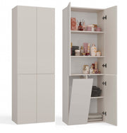 Badezimmerschrank Heinrich Kaschmir mit Wäschekorb TIP-ON System