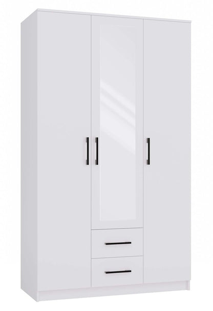 Kleiderschrank Lars Weiß mit Spiegel und 3 Türen