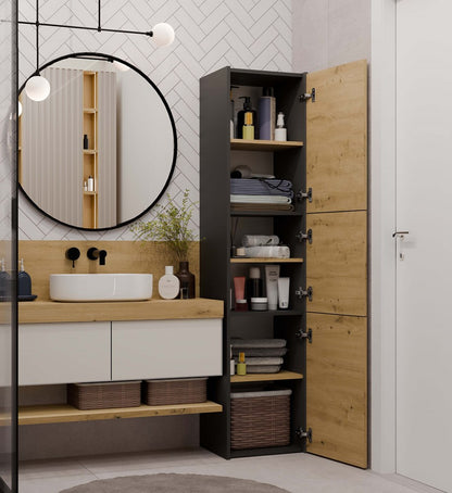 Badezimmerschrank Felix Anthrazit/Artisan 40 cm breit