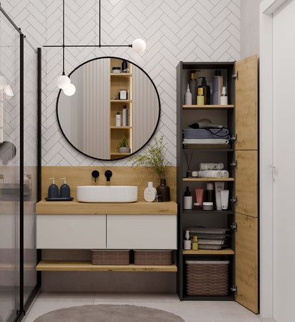 Badezimmerschrank Felix Anthrazit/Artisan 40 cm breit