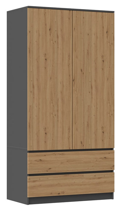 Kleiderschrank Wolfgang Anthrazit/Artisan 90 cm