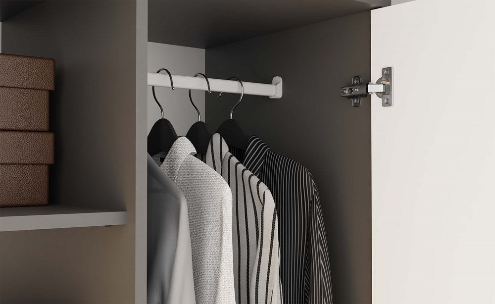 Kleiderschrank Wolfgang Anthrazit/Weiß 90 cm