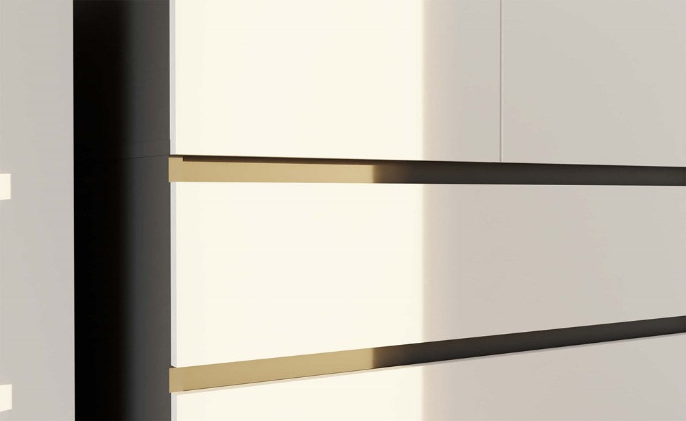 Kleiderschrank Wolfgang Anthrazit/Weiß 90 cm