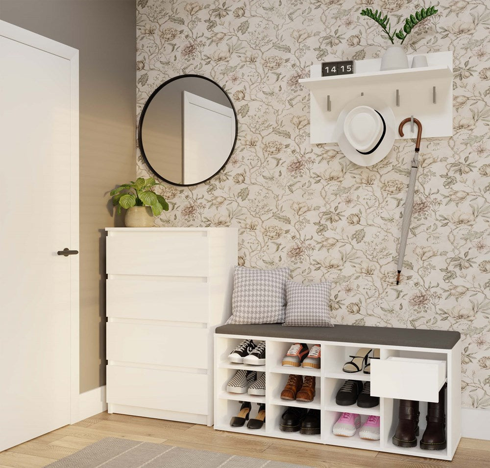 Schuhschrank MAO Weiß mit 1 Schublade