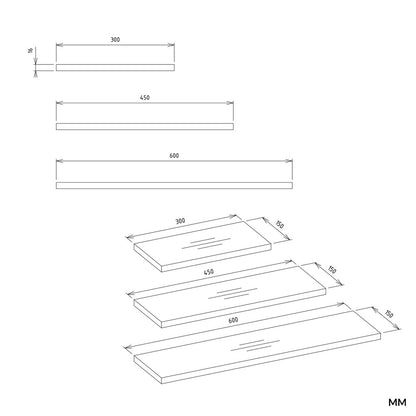 Wandregal TOBI 3P in Sonoma Eiche