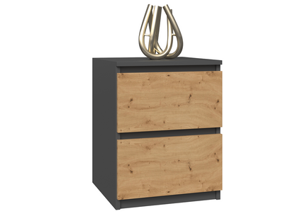 Nachttisch Wolfgang Anthrazit/Artisan 40 cm breit