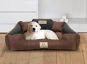 Hundebett Laufstall KINGDOG 75x65 cm personalisierbar wasserdicht braun