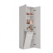 Badezimmerschrank Heinrich Weiß mit 1 Wäschekorb