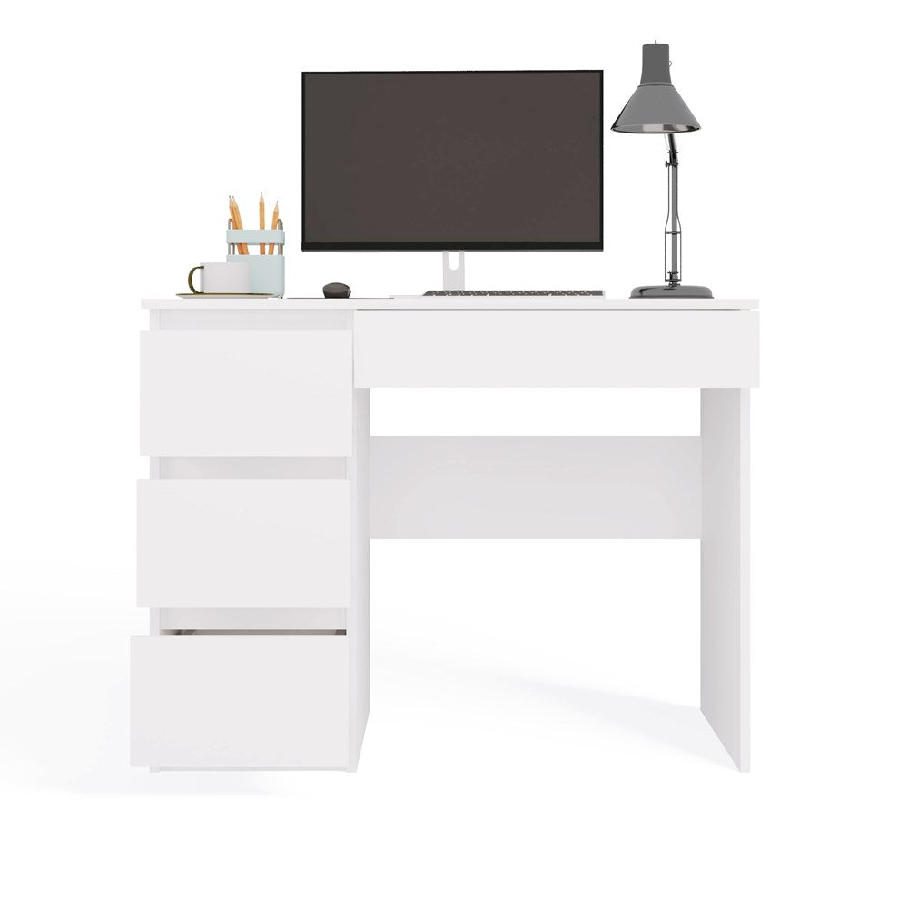 Schreibtisch Gisela Weiß links 98 cm