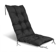 Gartenkissen 50x50x80 cm wasserdicht schwarz für Stuhl Sitz- und Rückenlehne