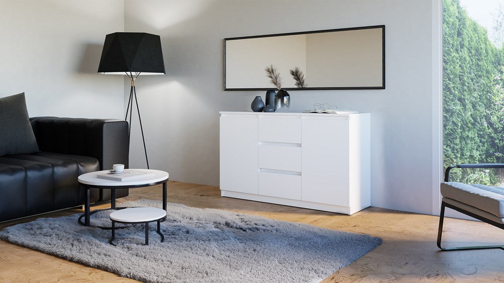 Sideboards Willy Weiß Set mit 3 Türen und 6 Schubladen200 cm