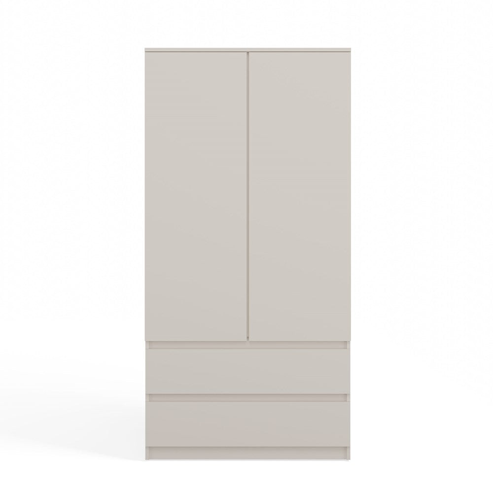 Kleiderschrank Wolfgang Kaschmir mit 2 Schubladen TIP-ON 90 cm