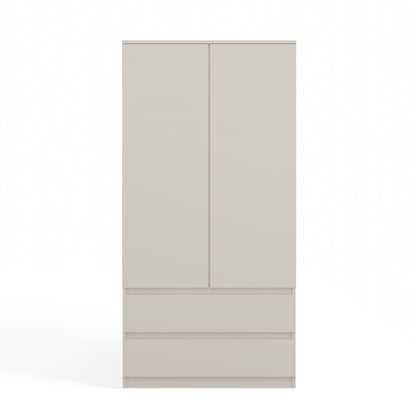 Kleiderschrank Wolfgang Kaschmir mit 2 Schubladen TIP-ON 90 cm