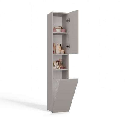 Badezimmerschrank Heinrich Kaschmir mit Wäschekorb und TIP-ON-System 31 cm breit