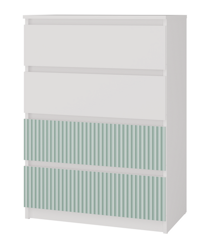 Kommode Wolfgang Mint/Weiß mit 4 Schubladen 70 cm