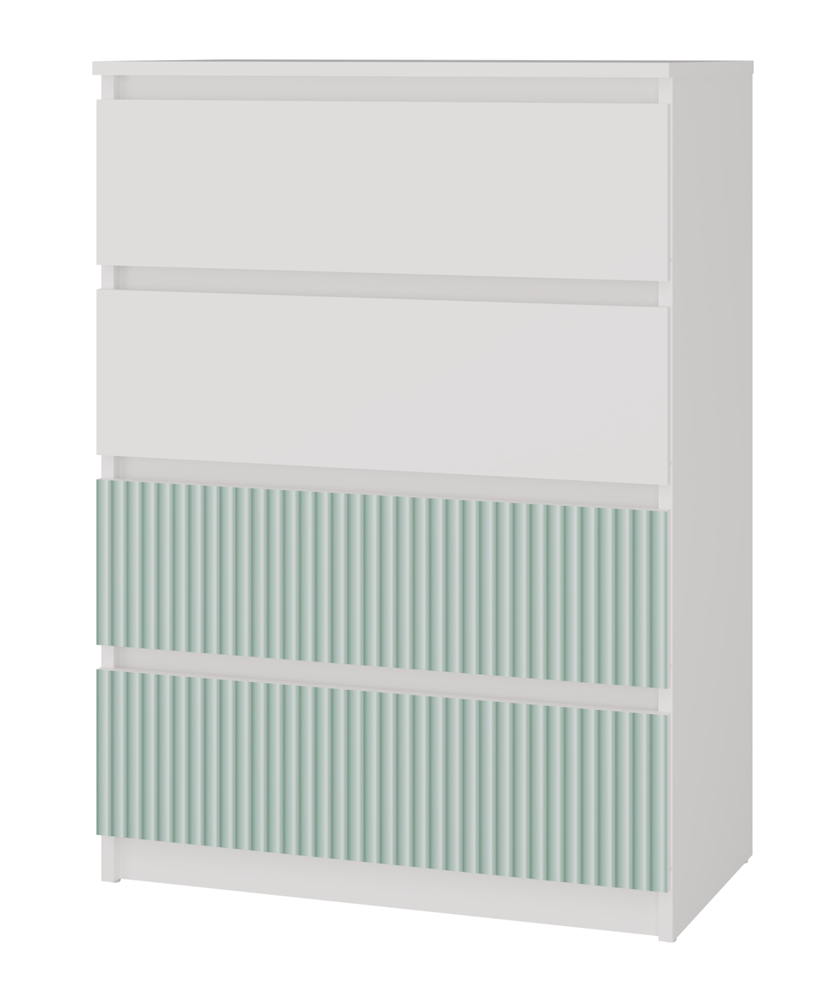 Kommode Wolfgang Mint/Weiß mit 4 Schubladen 70 cm