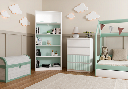 Kommode Wolfgang Mint/Weiß mit 4 Schubladen 70 cm