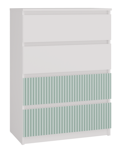 Kommode Wolfgang Mint/Weiß mit 4 Schubladen 70 cm