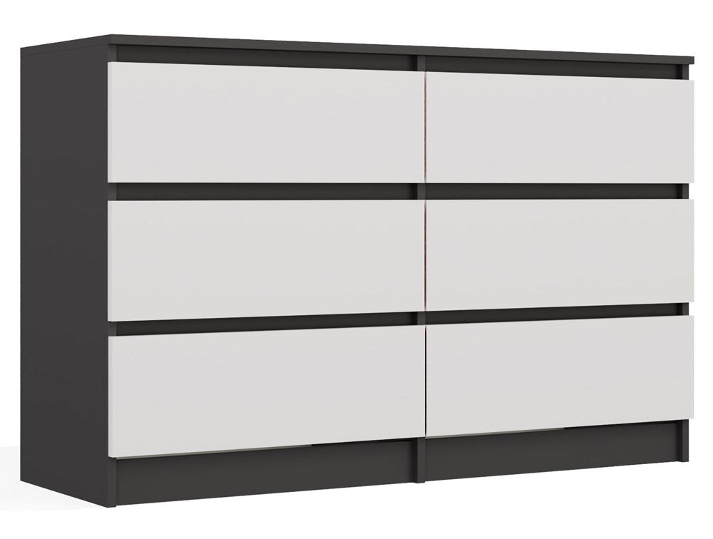 Kommode Wolfgang Anthrazit/Weiß 120 cm