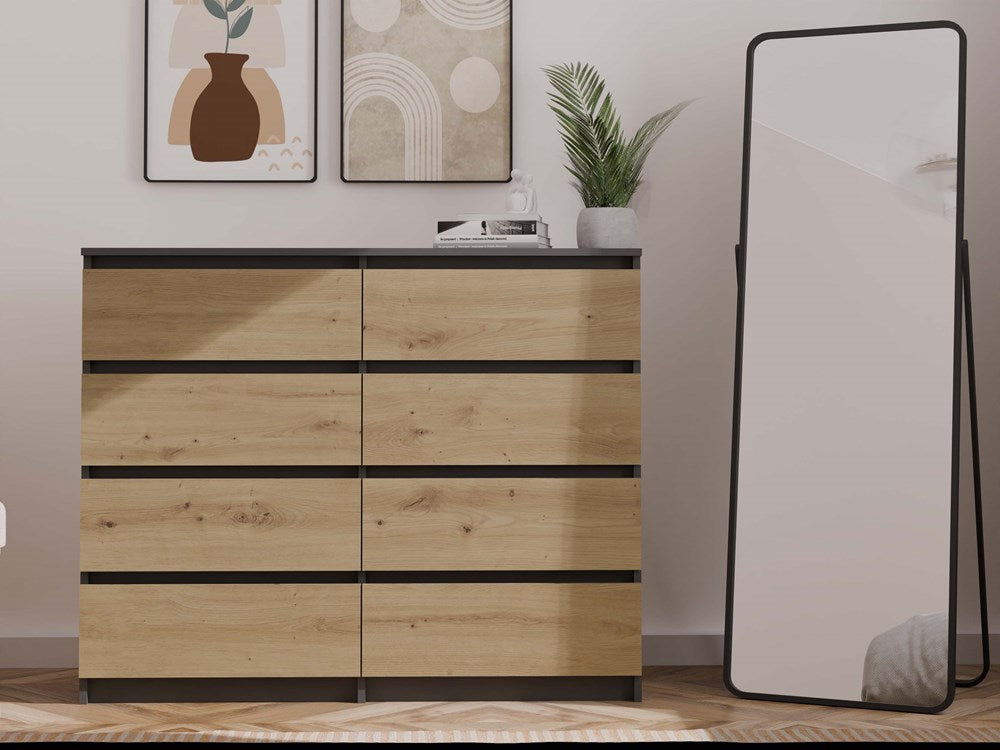 Kommode Wolfgang Artisan-Eiche / Anthrazit 8S/120