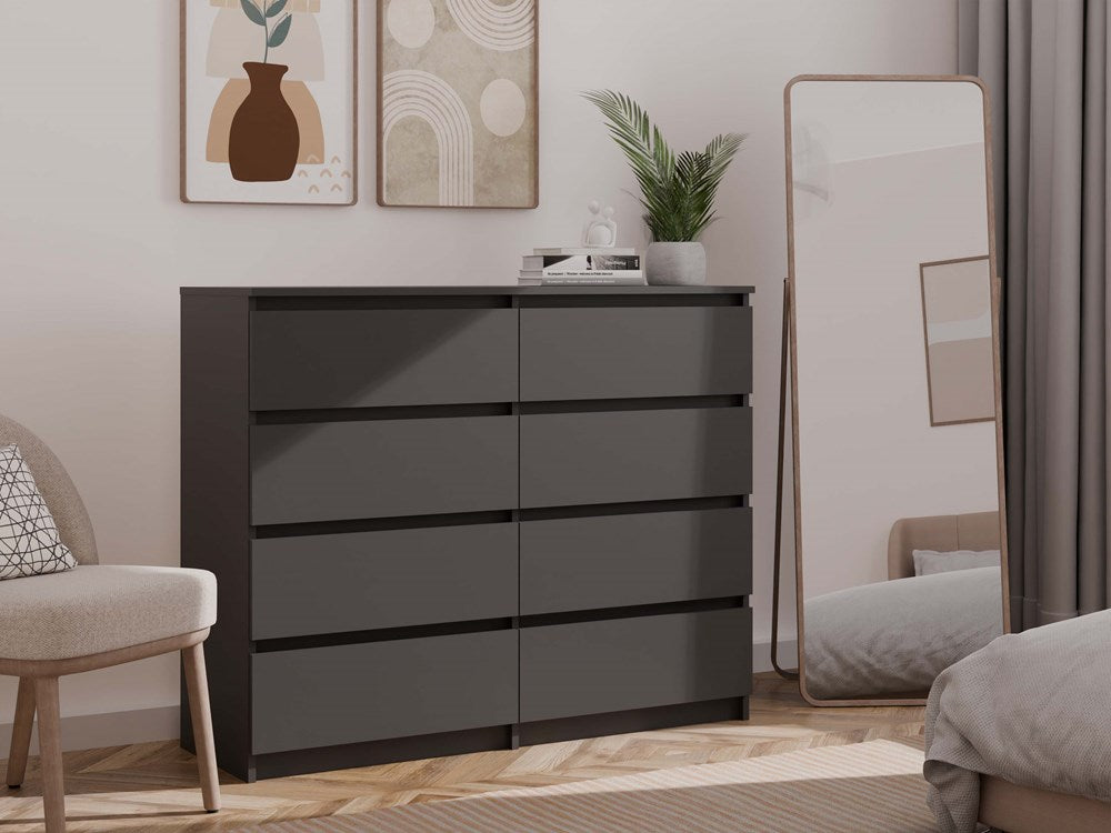 Kommode Wolfgang Schwarz mit 120 Schubladen 120 cm