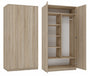Kleiderschrank Wolfgang 90 cm mit TIP-ON und 7 Einlegeböden – Sonoma Eiche