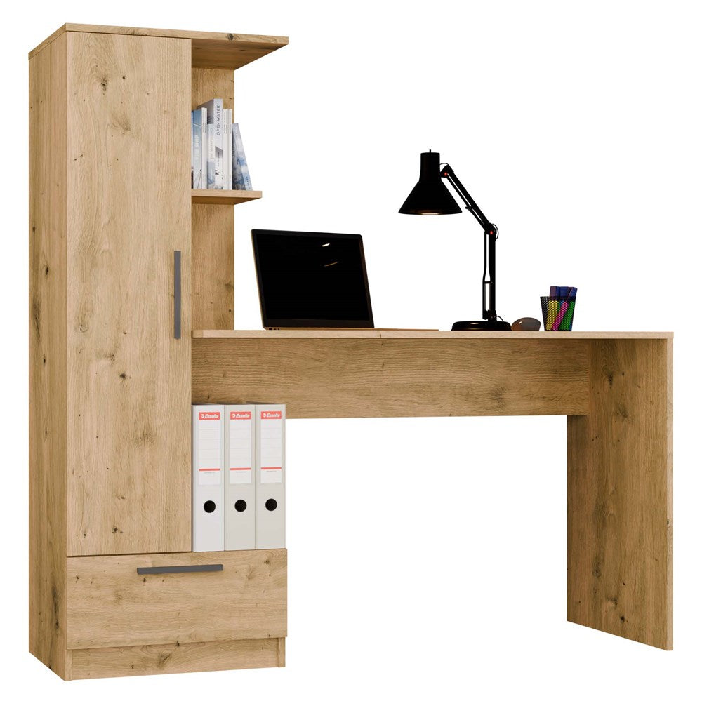 Schreibtisch- und Regal-Set COSMO in Eiche Artisan