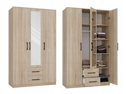 Kleiderschrank Lars Sonoma Eiche mit Spiegel 120 cm