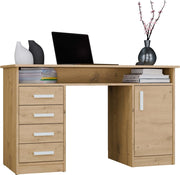 Schreibtisch UTE Artisan Eiche mit 4 Schubladen 125 cm