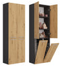 Badezimmerschrank Heinrich Anthrazit/Artisan mit 2 Wäschekörbe