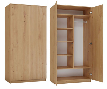Kleiderschrank Wolfgang Artisan Eiche rechts TIP-ON 90 cm