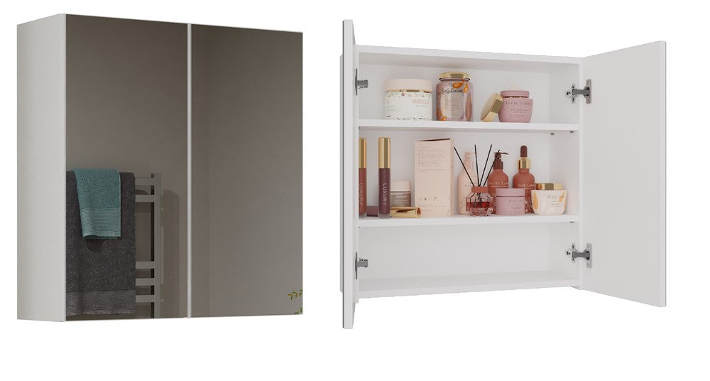 Badezimmerschrank Peter Weiß mit Spiegel und 2 Türen