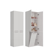 Badezimmerschrank Heinrich Weiß mit 1 Wäschekorb