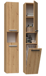 Badezimmerschrank Heinrich Artisan Eiche mit Wäschekorb rechts 31 cm breit