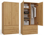 Kleiderschrank Wolfgang 90 cm mit 2 Türen und 2 Schubladen – Artisan Eiche