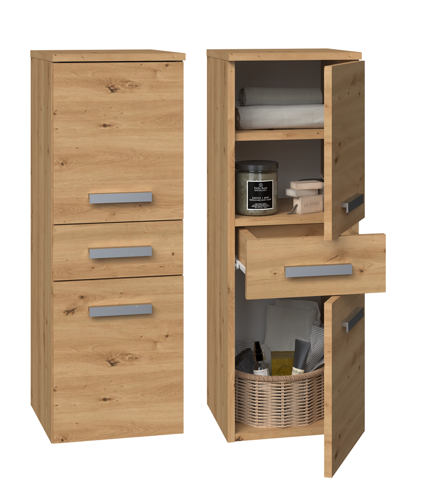 Badezimmerschrank Heinrich V DDS Artisan-Eiche mit Schublade und 2 Türen