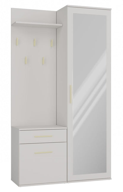 Garderobe UWE Kaschmir links mit Spiegel
