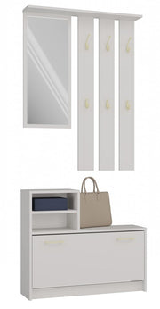 Garderobe Diana | Komplett-Set mit Spiegel, Garderobenpaneel und Schuhschrank Kaschmir