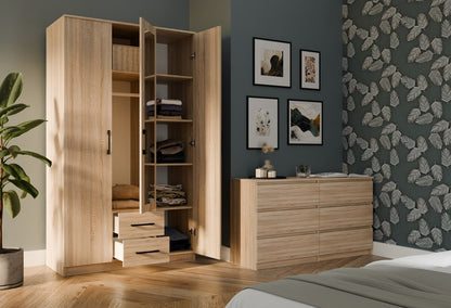 Kleiderschrank Lars Sonoma Eiche mit Spiegel 120 cm