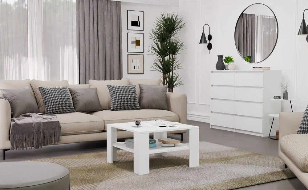 Couchtisch UNO Weiß 68x68