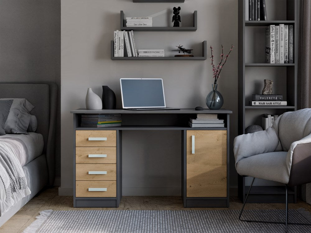 Schreibtisch UTE Anthrazit/Artisan 125 cm