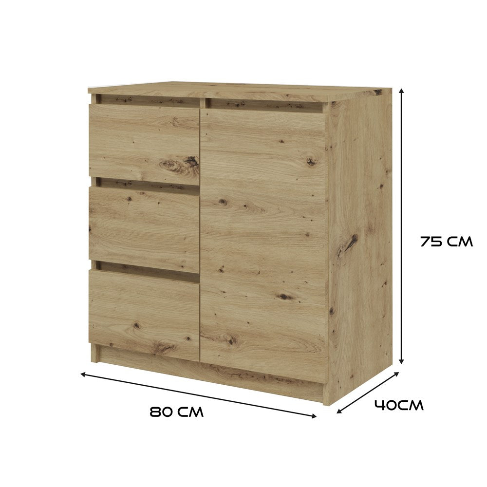 Kommode Wolfgang Artisan-Eiche 1T3S